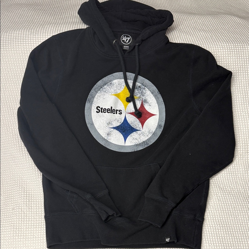 ‘47 Brand Black Steelers Logo Hoodie - Medium